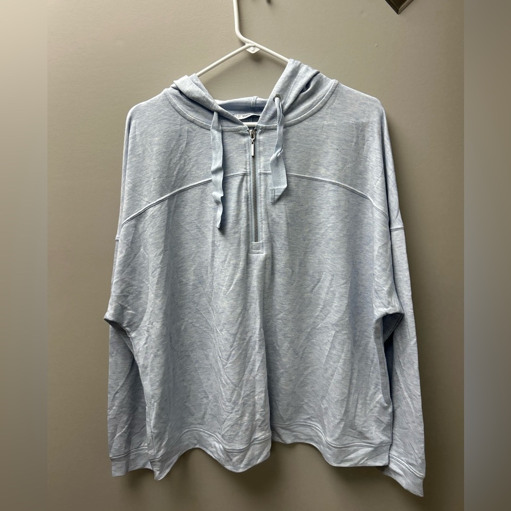 Ricki’s Half-Zip Lightweight Hoodie – Light Blue‎